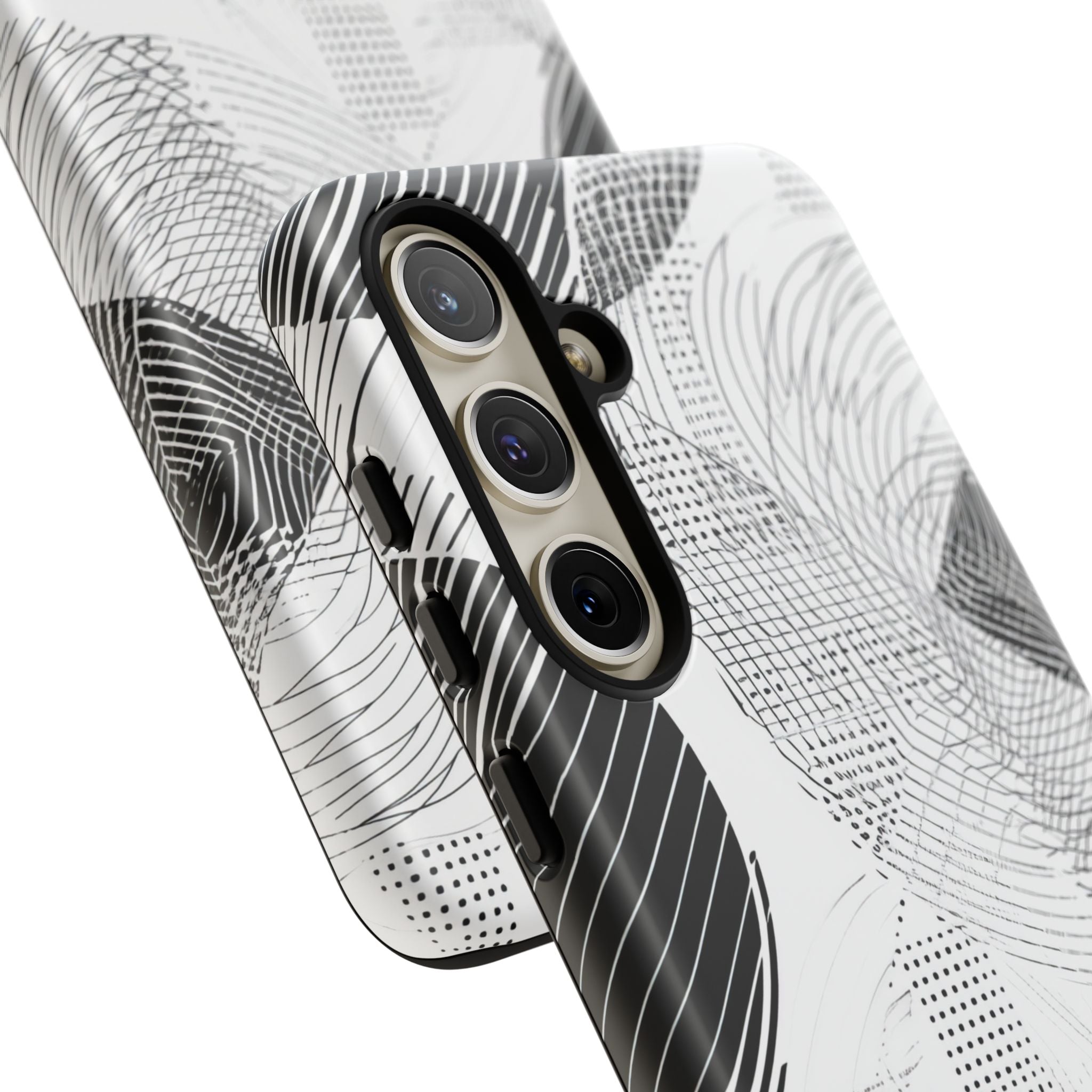 Geometric Monochrome Flow Samsung S24 - Tough Phone Case