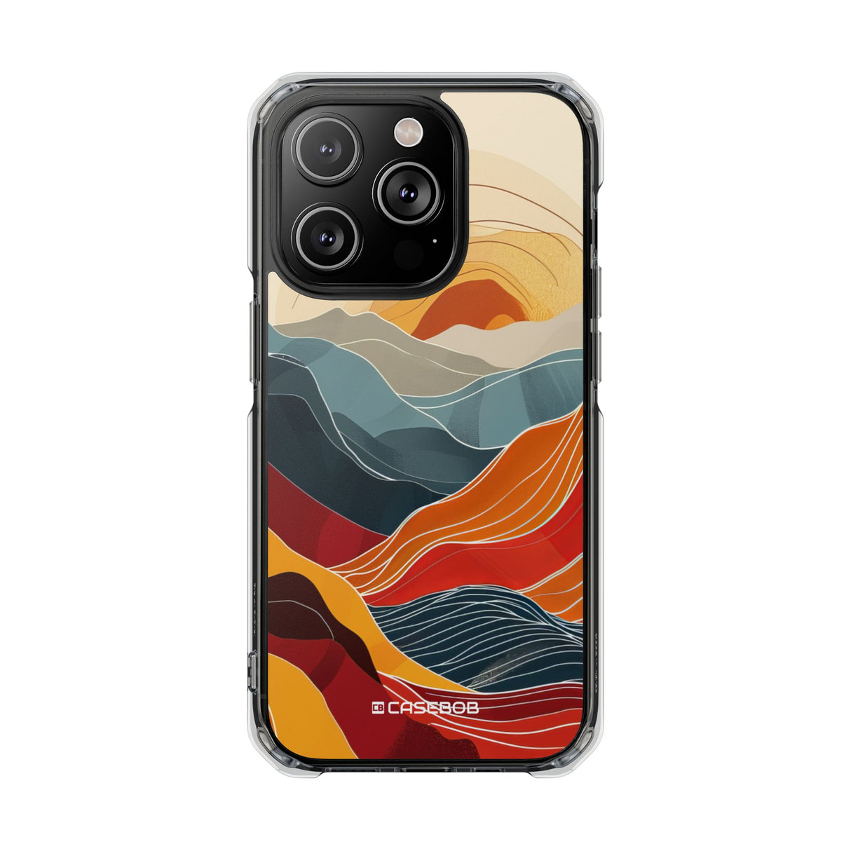 Sunset Waves - Phone Case for iPhone (Clear Impact - Magnetic)