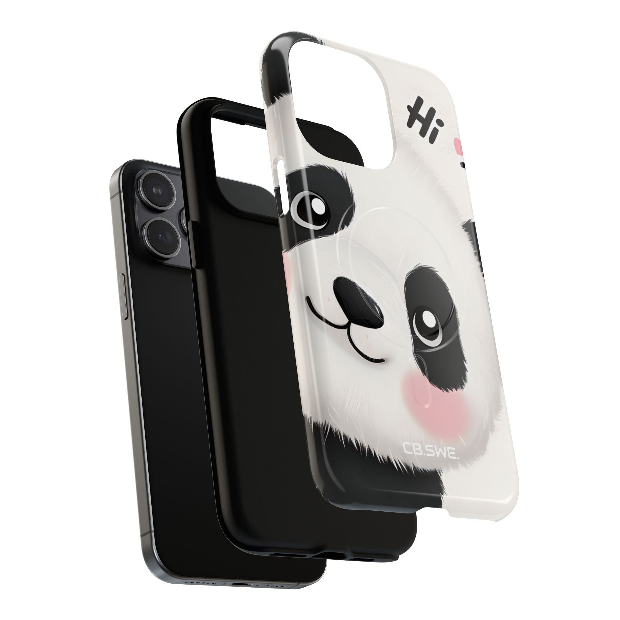 Adorable Panda Playful Hi Text Phone iPhone 15 - Tough+