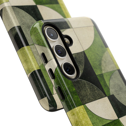 Green Geometric Harmony - Tough Samsung S24 Phone Case