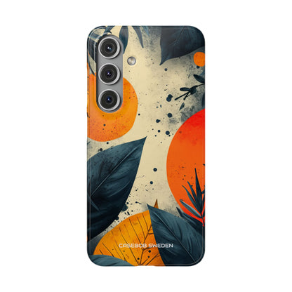 Tropical Blue Leaves - Slim Samsung S24 Phone Case