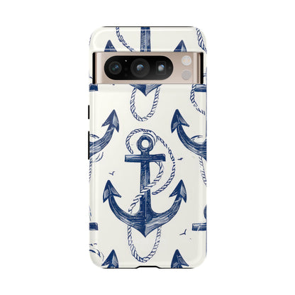 Navy Anchor Tapestry Google Pixel 8 - Tough