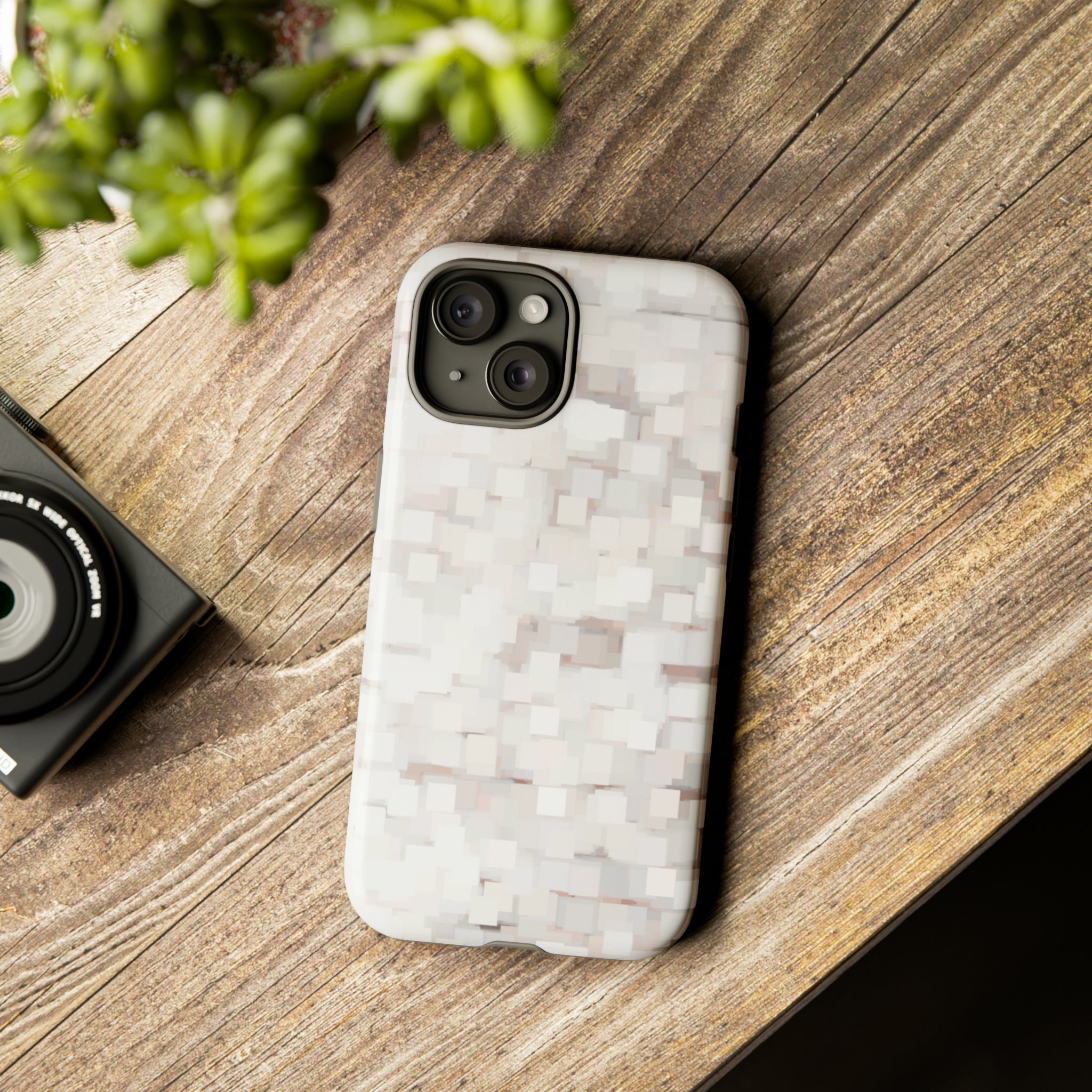 White Abstract Background - Protective Phone Case