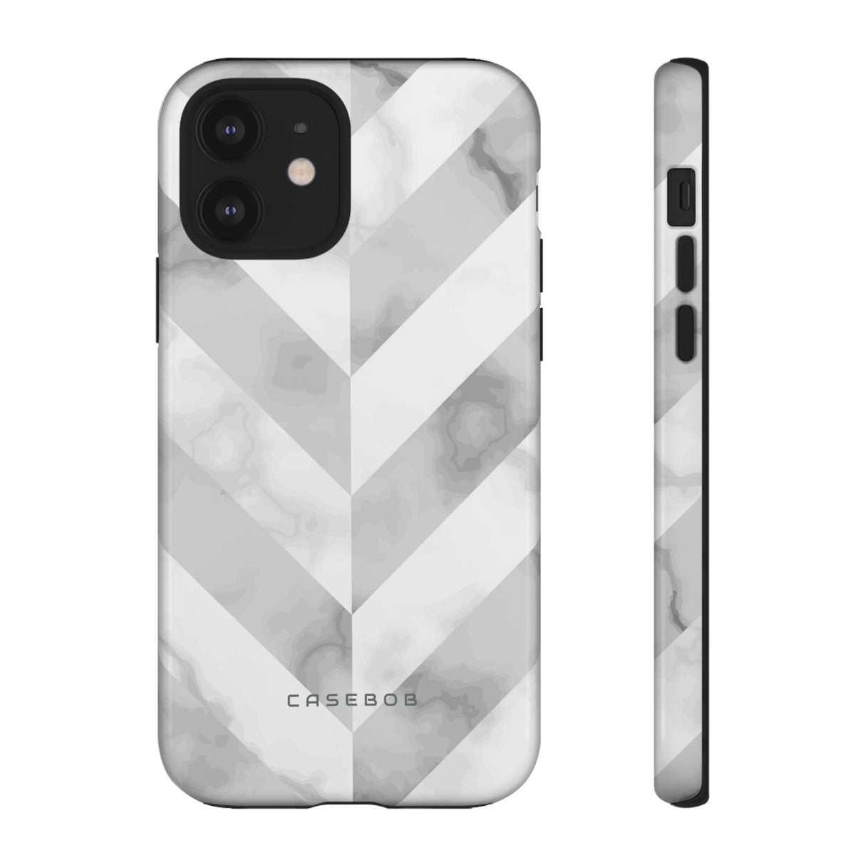 White Herringbone - Protective Phone Case