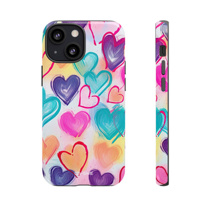 Hearts Dance Playfully - iPhone Case