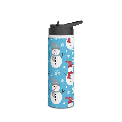 Snowman Glow - Ruostumattomasta teräksestä valmistettu vesipullo