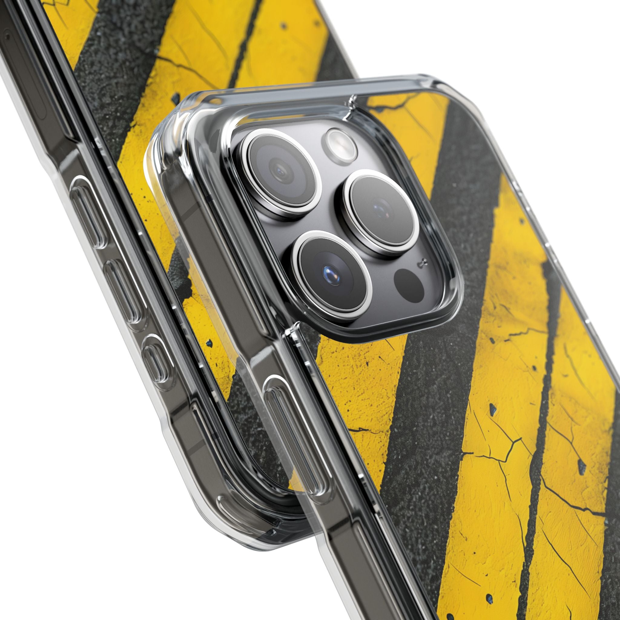 Cracked Hazard Lines iPhone Case - Impact