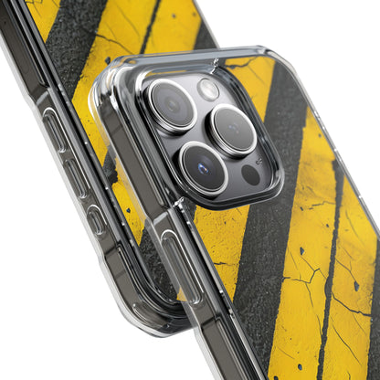 Cracked Hazard Lines iPhone Case - Impact