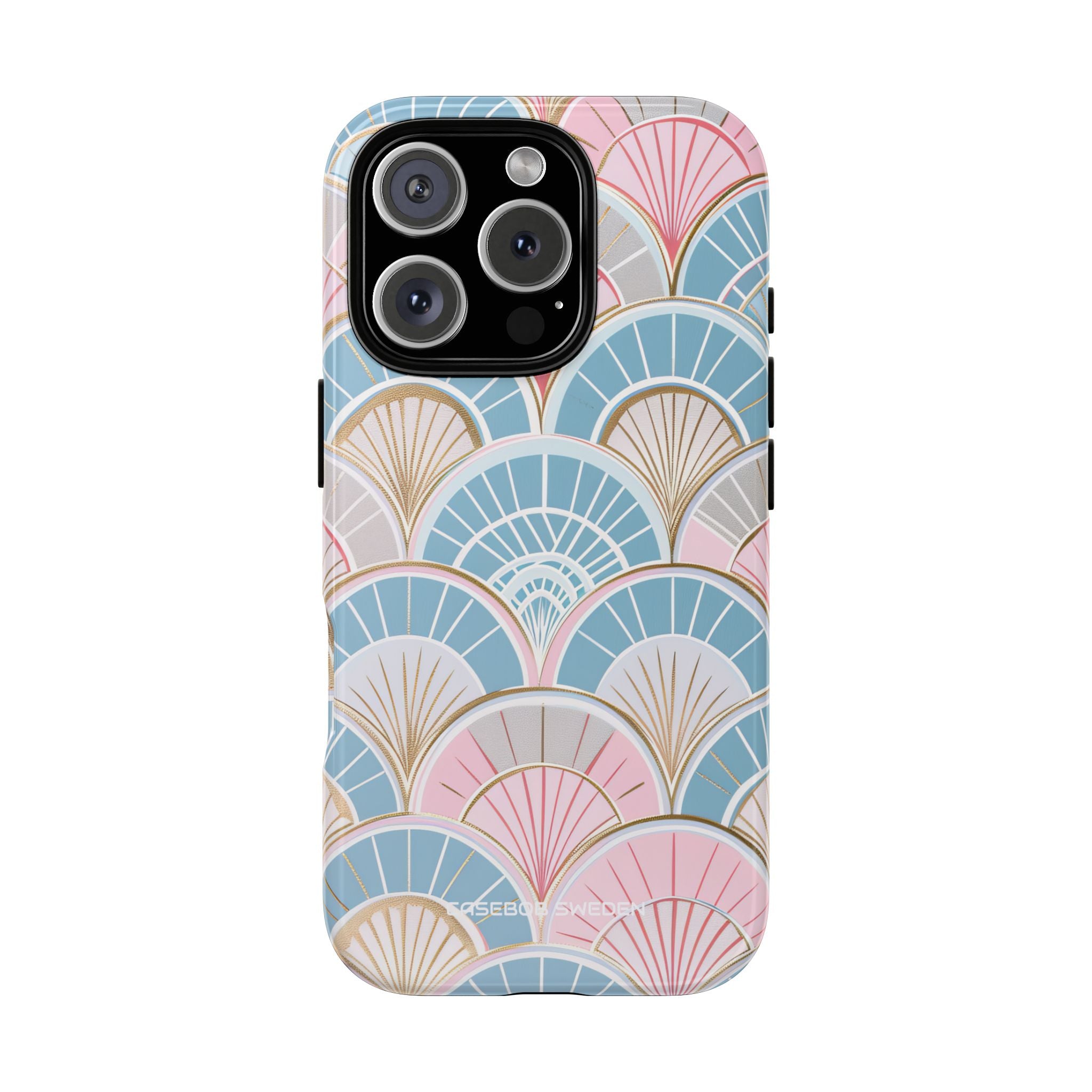 Art Deco Pastel Fan Pattern - Tough iPhone 16 Phone Case