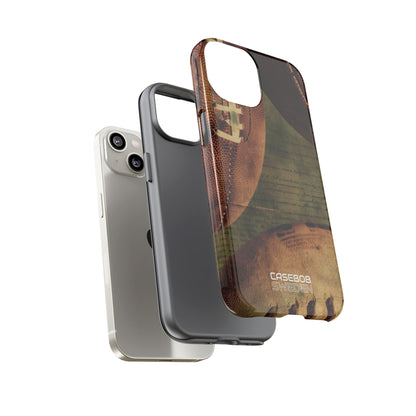 Vintage fodboldteksturer iPhone 14 - Tough
