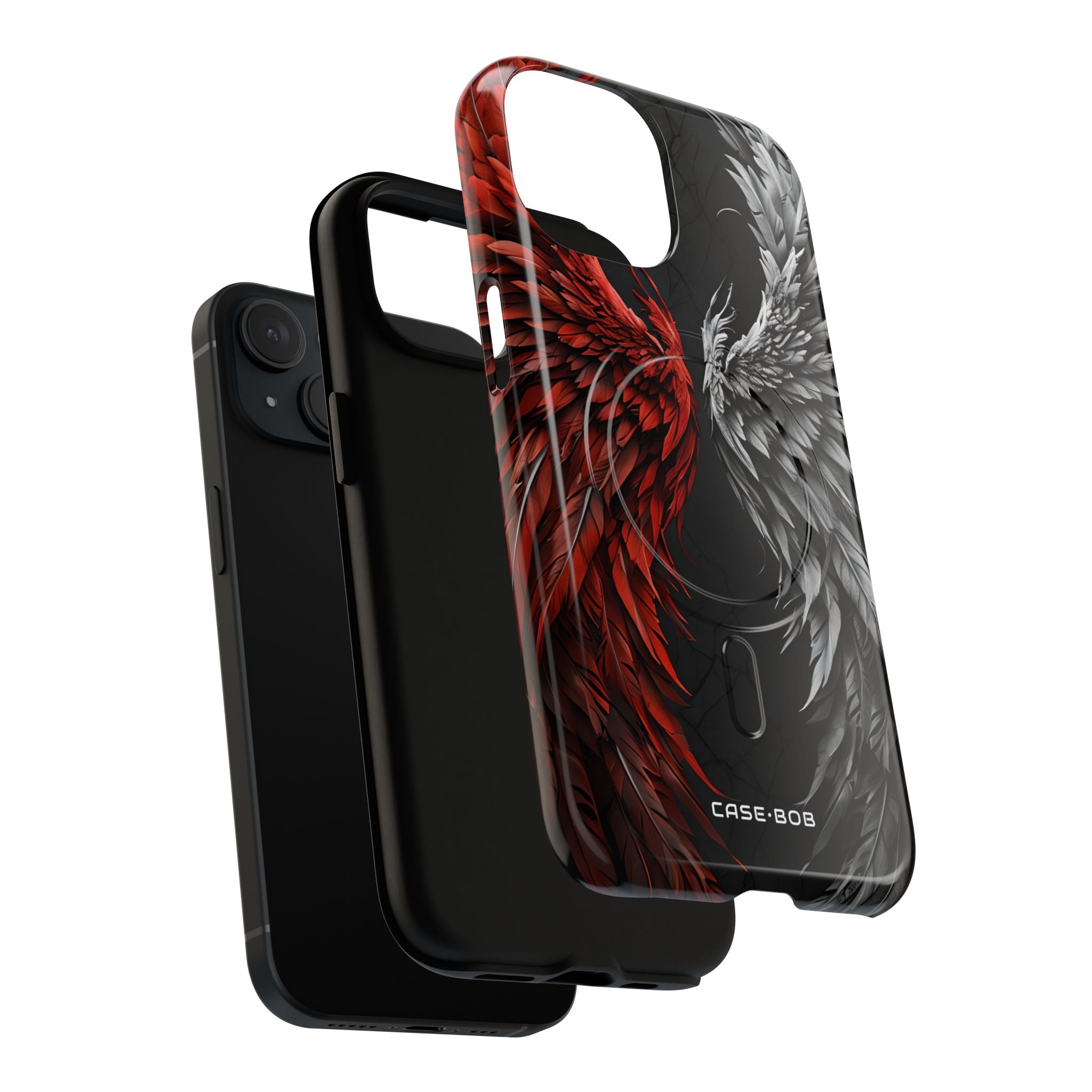 Crimson White Wings iPhone 15 Case - Tough+