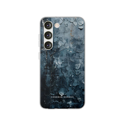 Weathered Blue Tapestry with Cracked Layers Samsung S23 - Flexi Phone Case