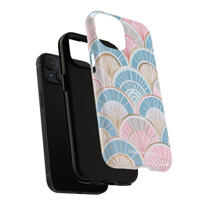 Art Deco Pastel Fan Pattern - Tough + MagSafe® iPhone 15 Phone Case