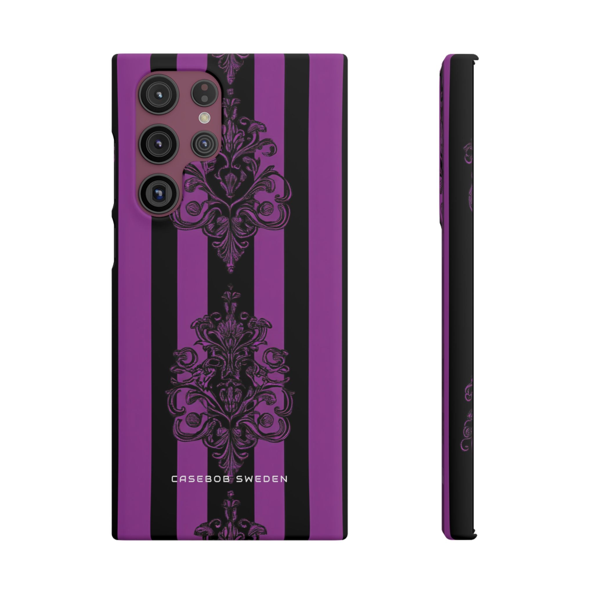 Gothic Elegance with Vertical Stripes and Ornamental Motifs Samsung S22 - Slim Phone Case