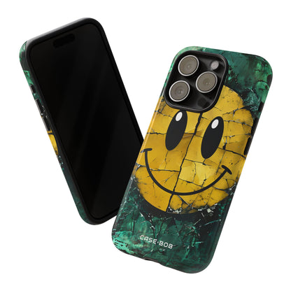 Cracked Smiley iPhone 15 Pro Case - Tough