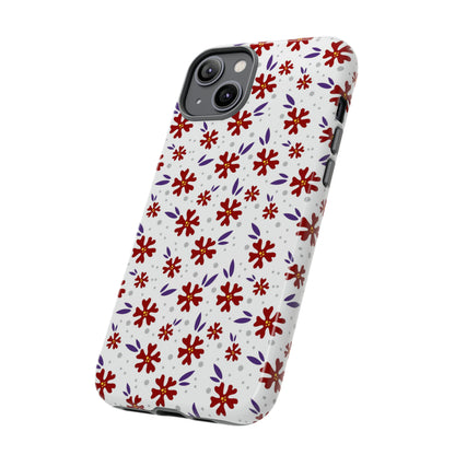 Red Flower Pattern - Protective Phone Case