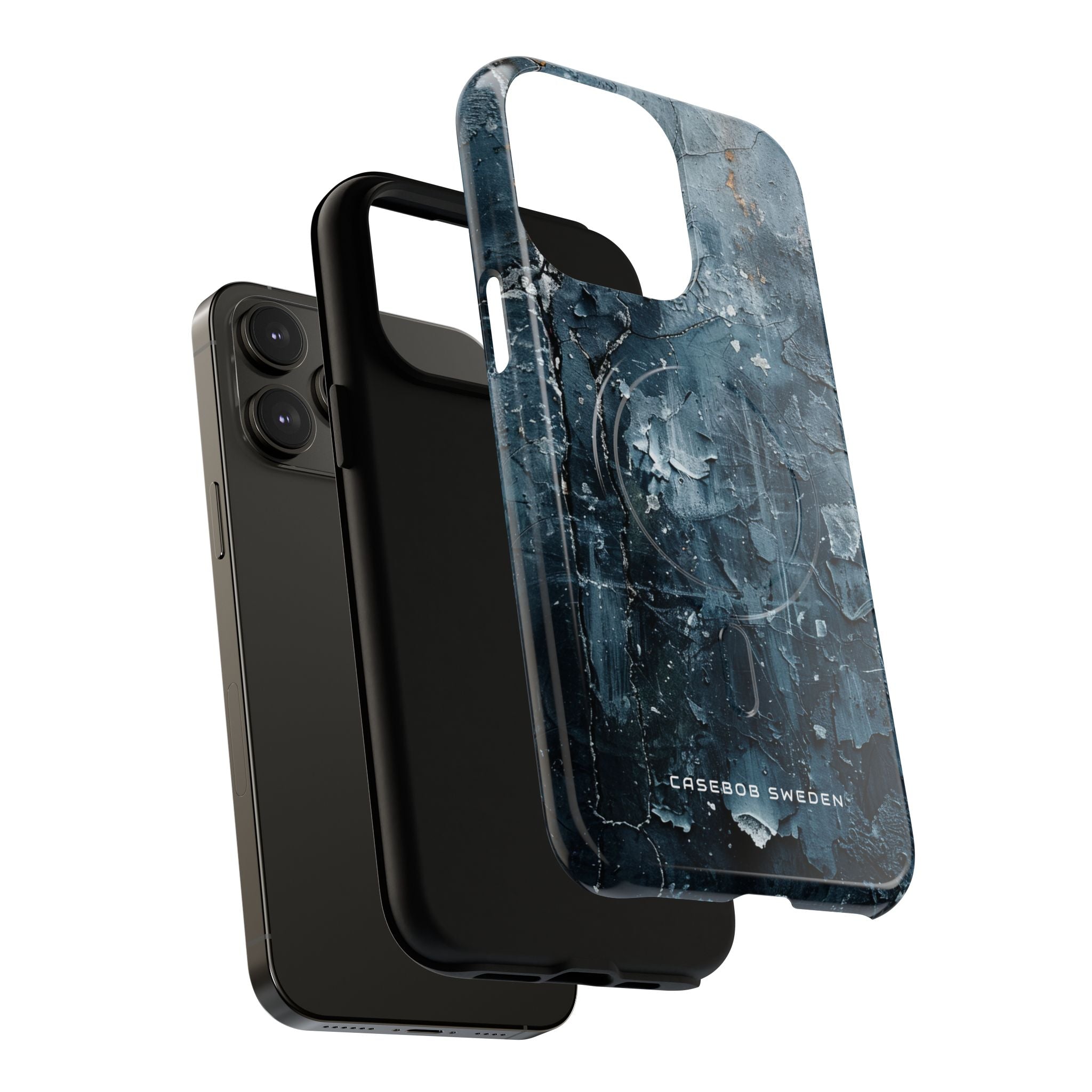 Weathered Blue Tapestry with Cracked Layers iPhone 14 | Tough+ Phone Case