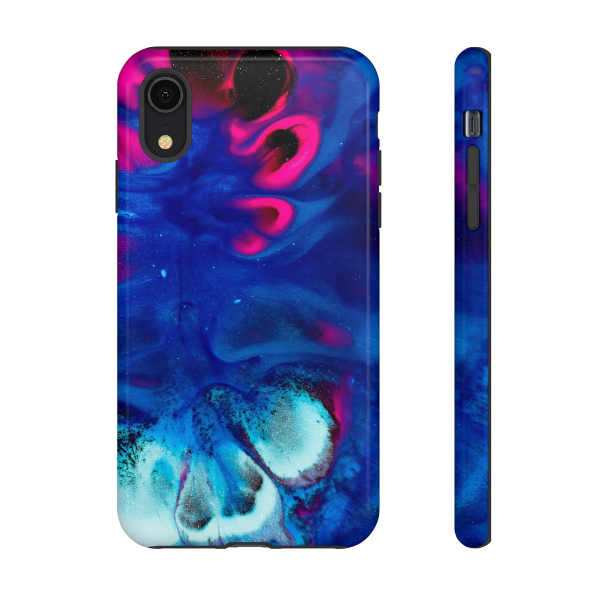 Bright Dark Blue Ink Art iPhone Case (Protective) iPhone XR Glossy Phone Case