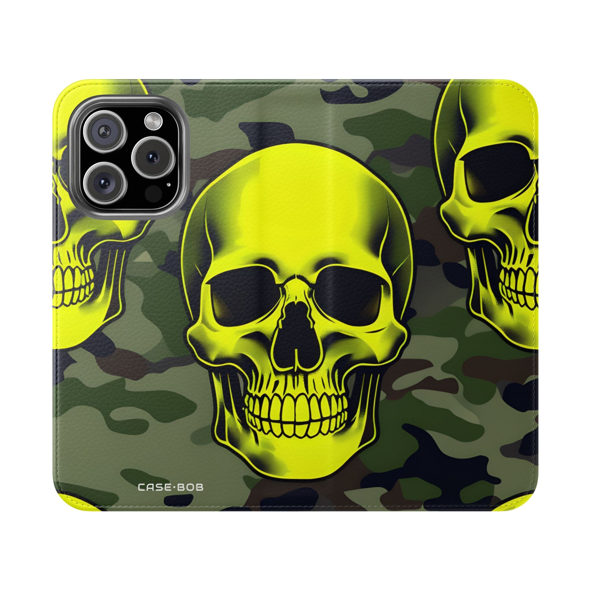 Neon Skull Camo - iPhone 16 Pro Case - Wallet
