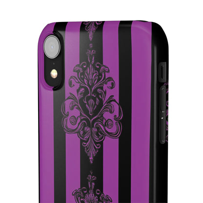 Gothic Elegance with Vertical Stripes and Ornamental Motifs  iPhone X - Slim Phone Case