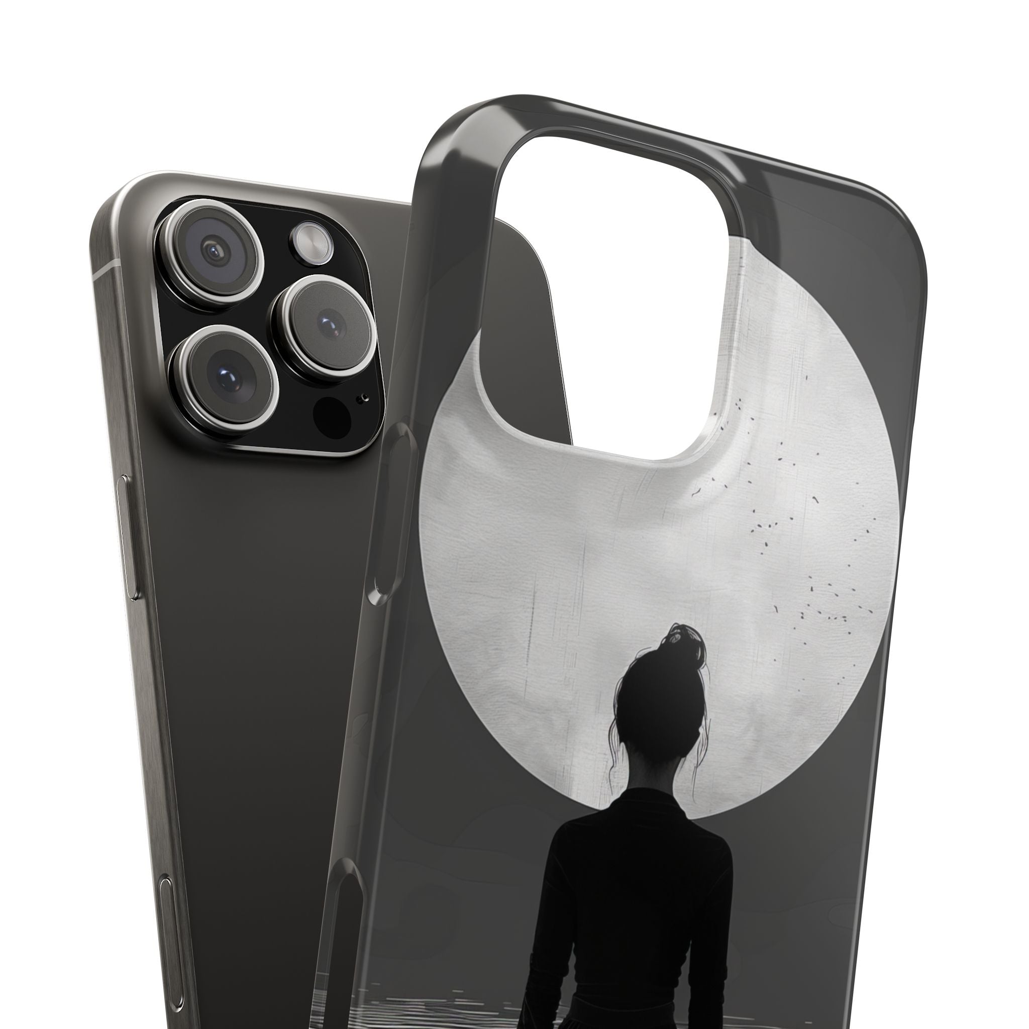 Zen Serenity Moon Reflection iPhone 16 - Slim Phone Case