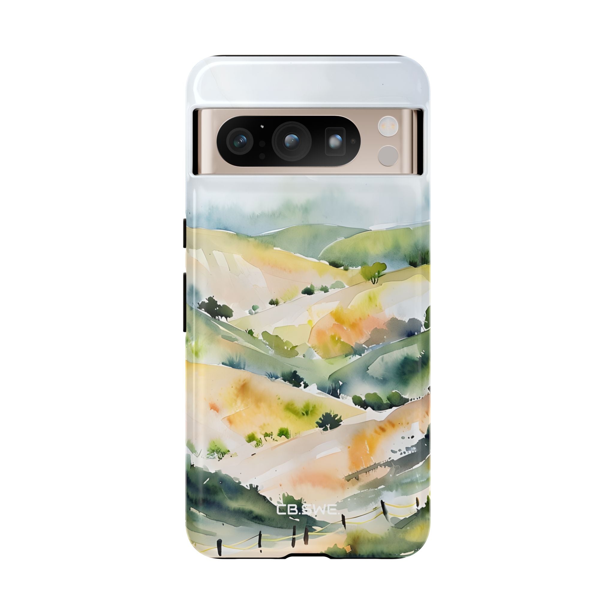 Tranquil Watercolor Landscape Painting Phone Cover Google Pixel 8 - Tough
