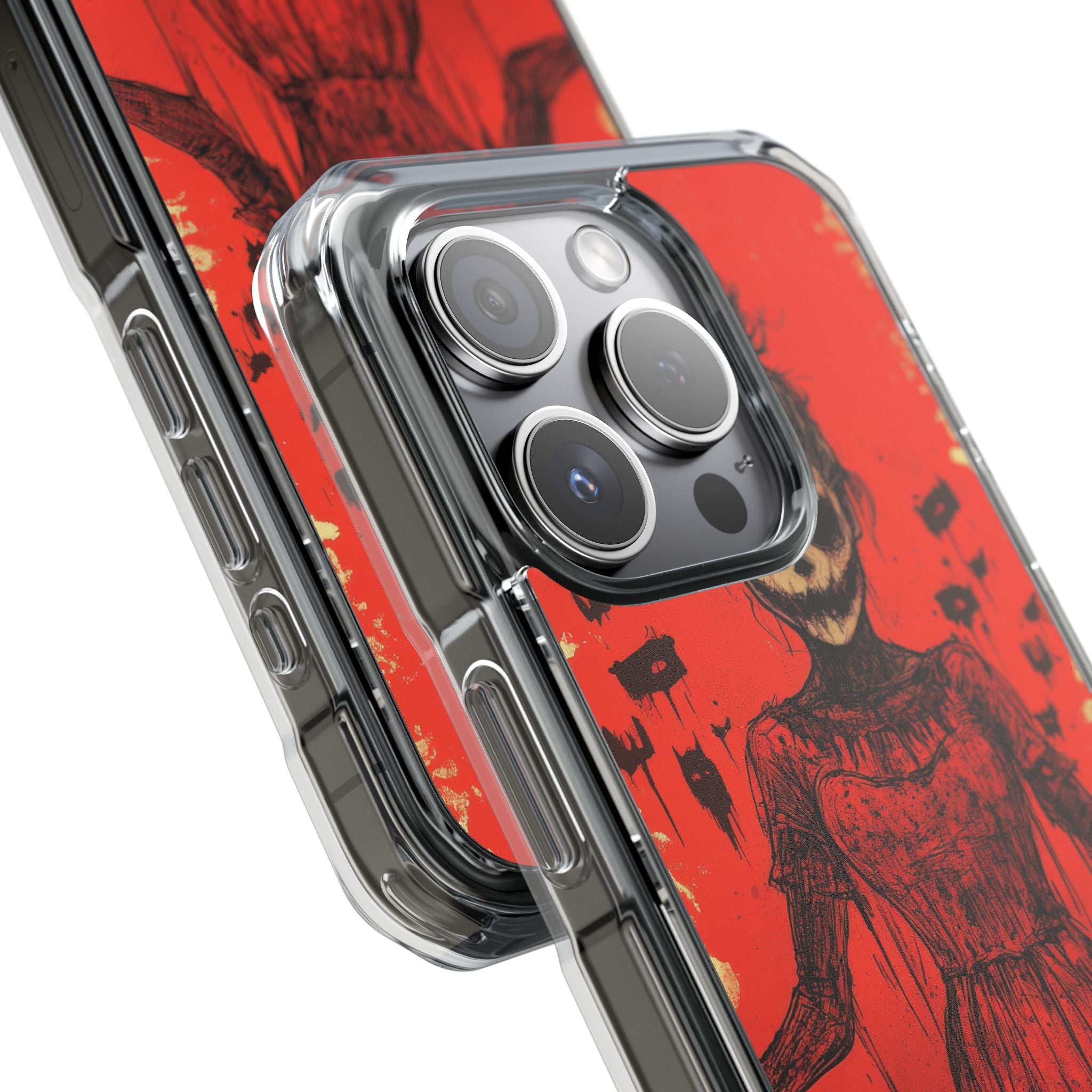 Haunting Scarlet Descent iPhone 15 - Clear Impact Phone Case