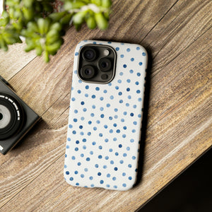 Blue Dots Pattern - Protective Phone Case