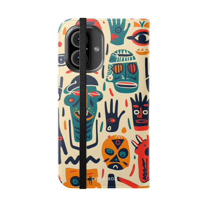 Tribal Faces - iPhone 16 Case - Portemonnee
