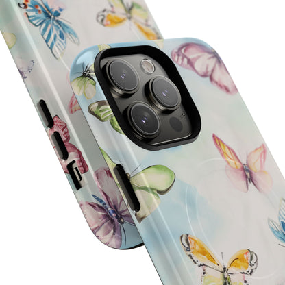 Watercolor Butterfly Bliss - Tough + MagSafe® iPhone 14 Phone Case