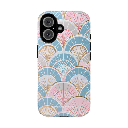 Art Deco Pastel Fan Pattern - Tough iPhone 16 Phone Case