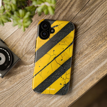 Cracked Hazard Lines - iPhone Case