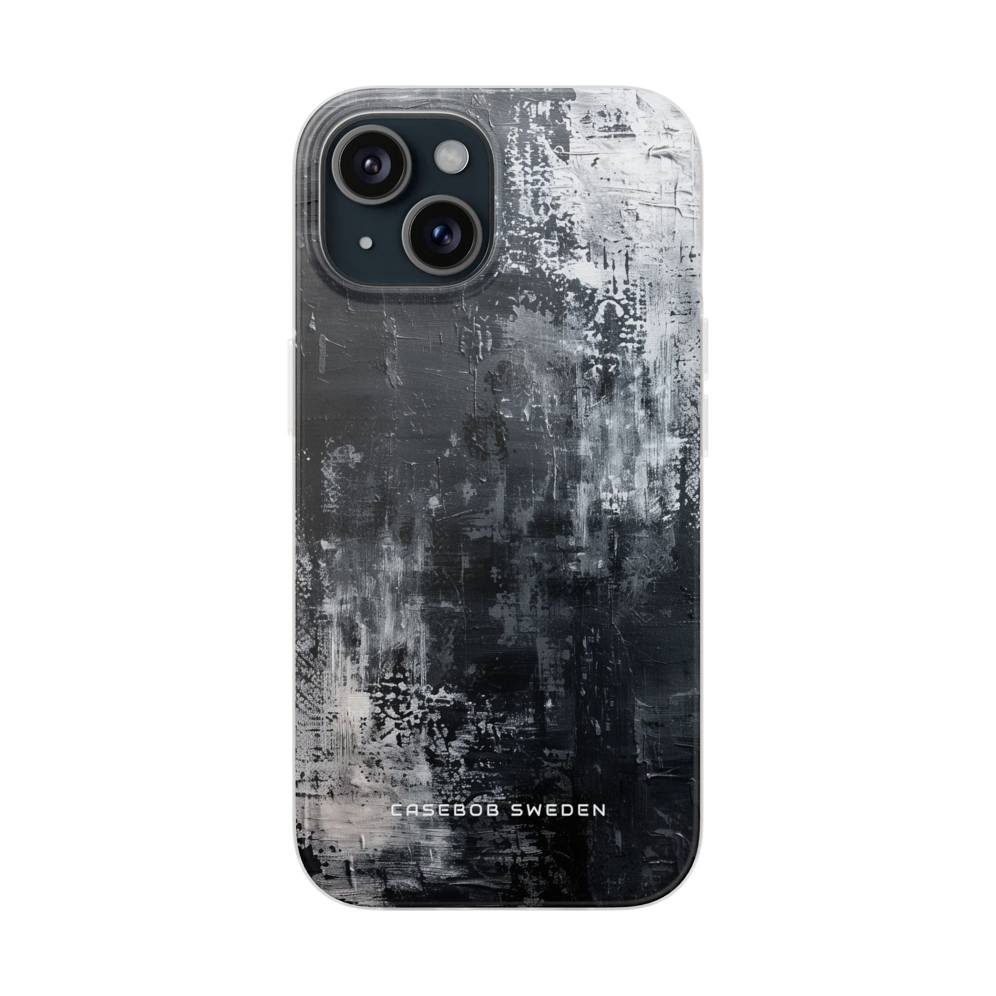 Textured Monochrome Blossom iPhone 15 - Flexi Phone Case