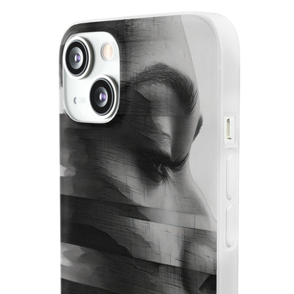 Abstract Glitch Portrait | Flexible Phone Case for iPhone