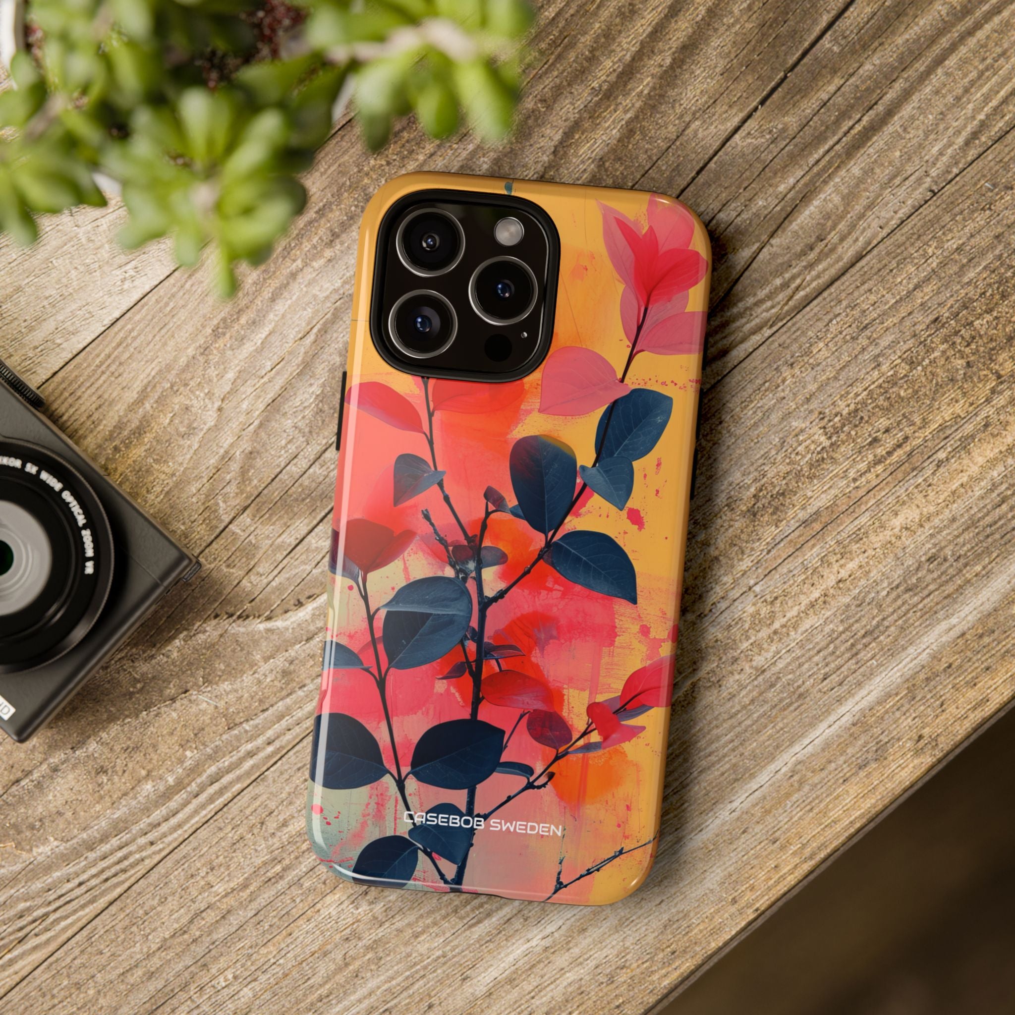 Yellow Botanical Splash - Tough iPhone 16 Phone Case