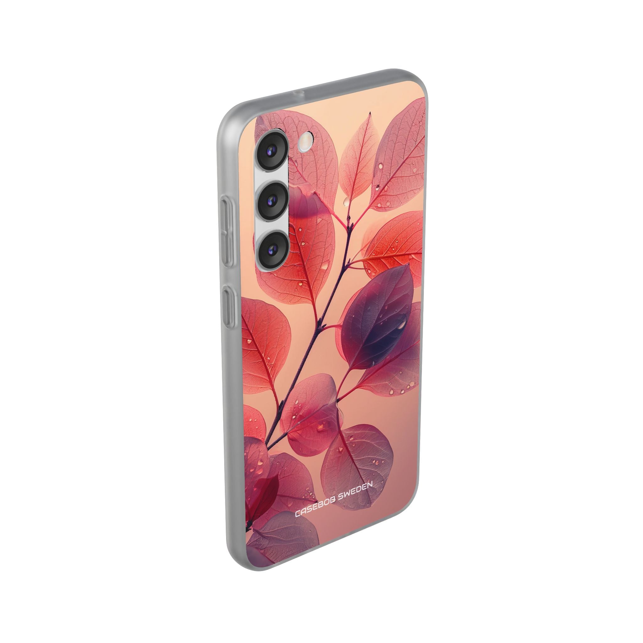 Pink Serenity Leaf Design - Flexi Samsung S23 Phone Case