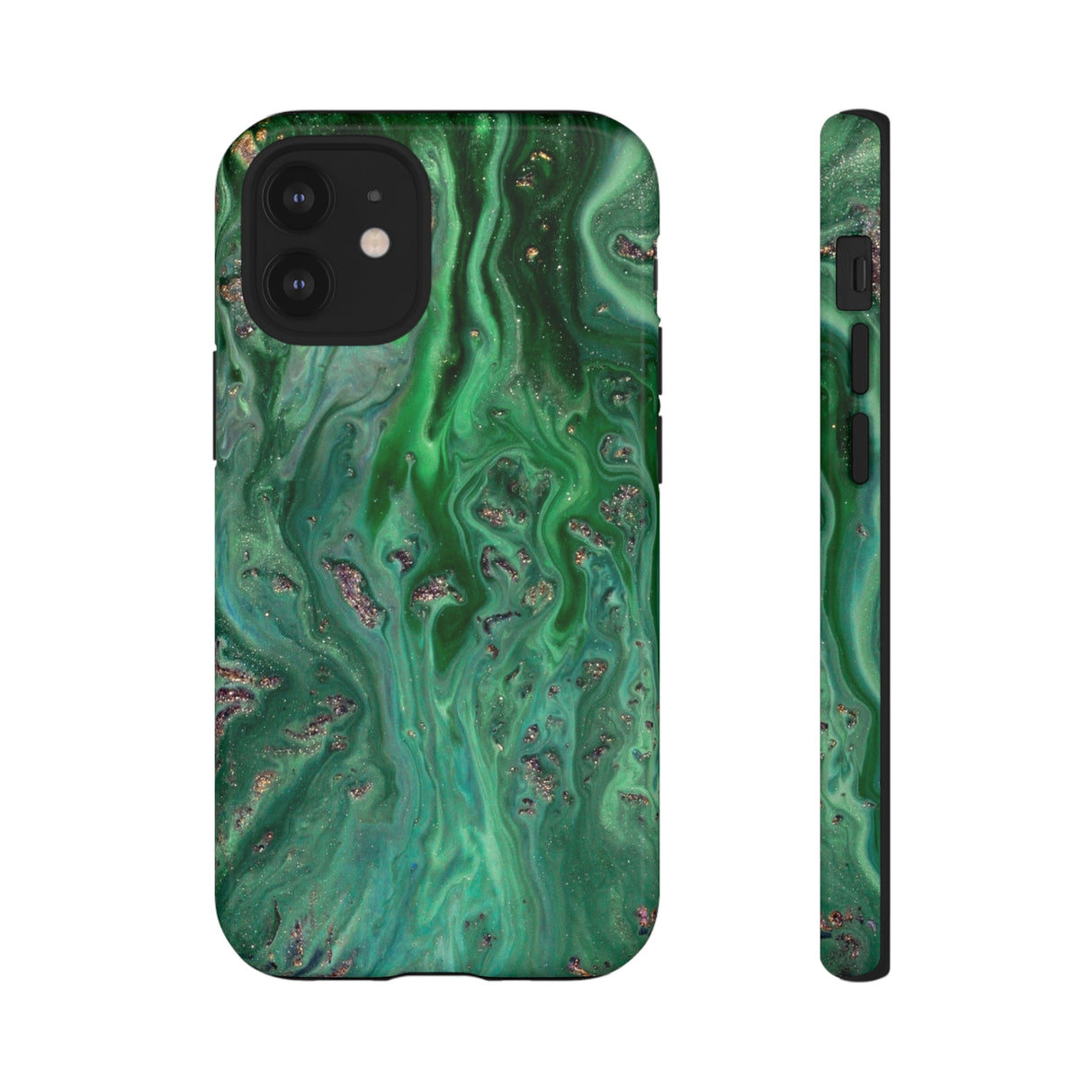 Light Green Ink Art iPhone Case (Protective) iPhone 12 Mini Glossy Phone Case