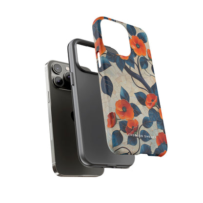 Orange Blossoms Mosaic Harmony iPhone 14 - Tough Phone Case