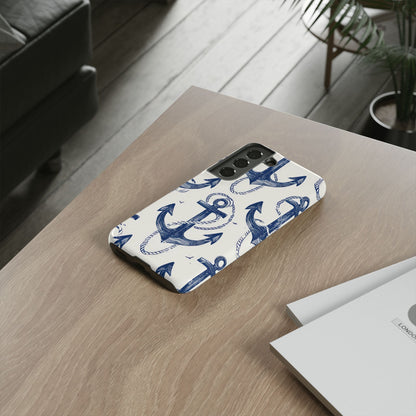 Navy Anchor Tapestry  Samsung S22 - Tough