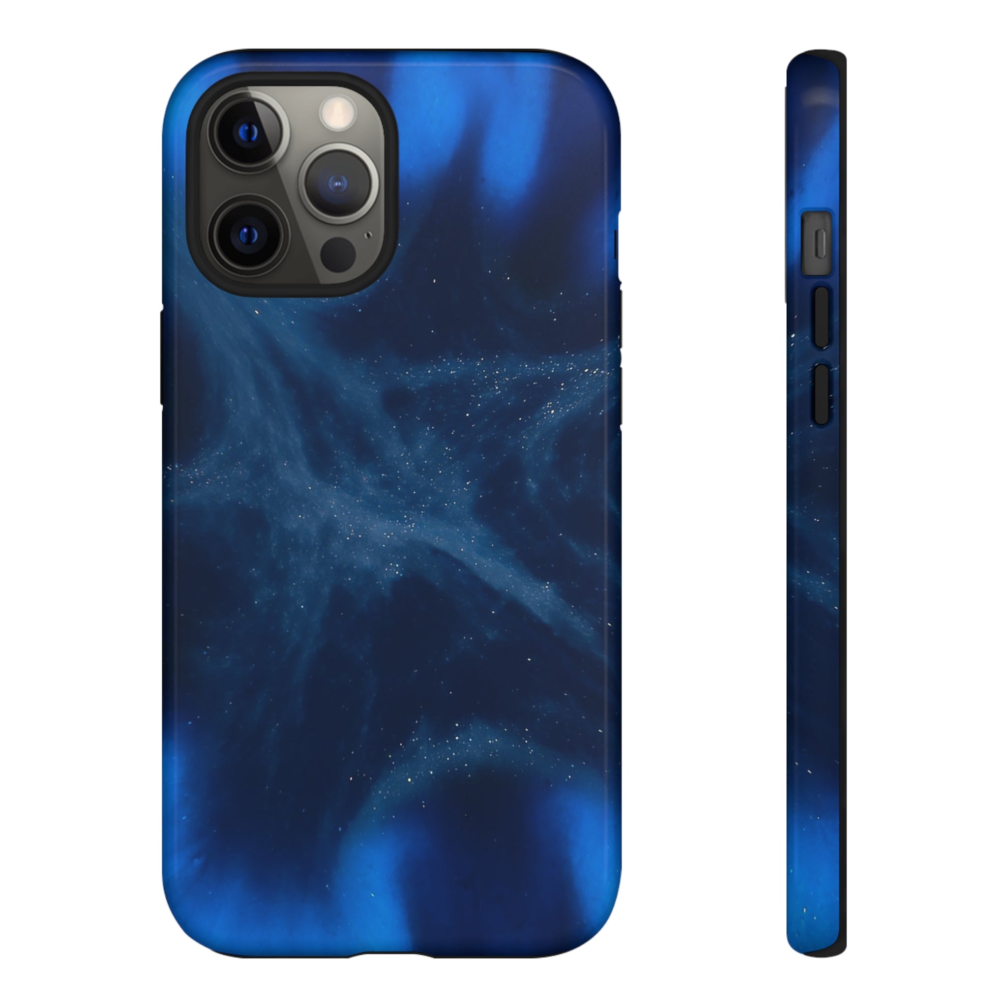 Blue Space Ink Art iPhone Case (Protective) iPhone 12 Pro Max Glossy Phone Case