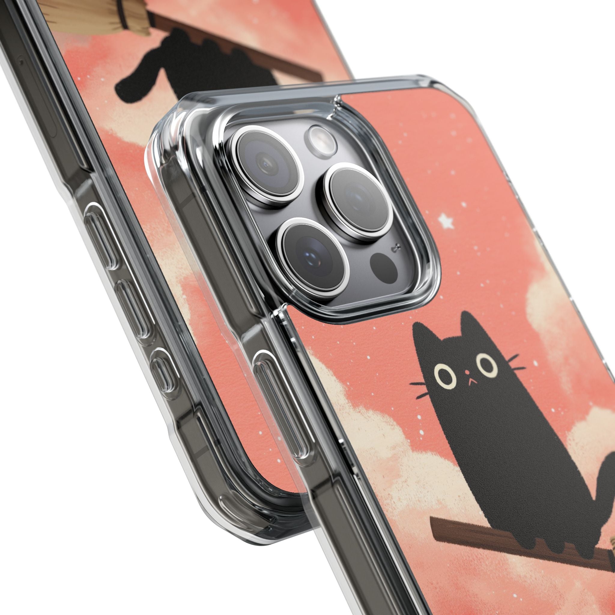 Cat Rides Broom iPhone Case - Impact