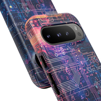 Neon Circuit Gradient Google Pixel 9 - Tough Phone Case