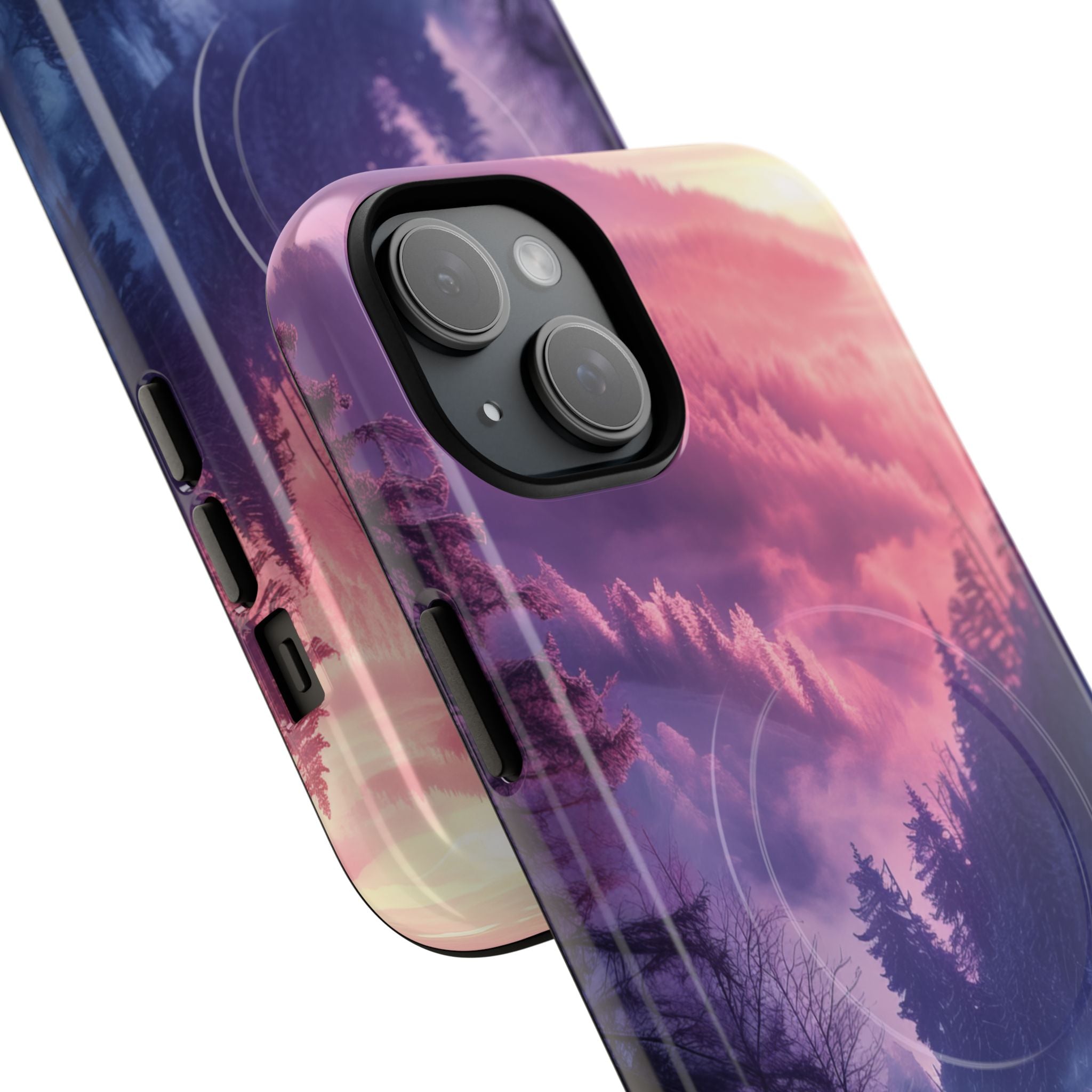 Misty Forest Serenity - Tough + MagSafe® iPhone 15 Phone Case