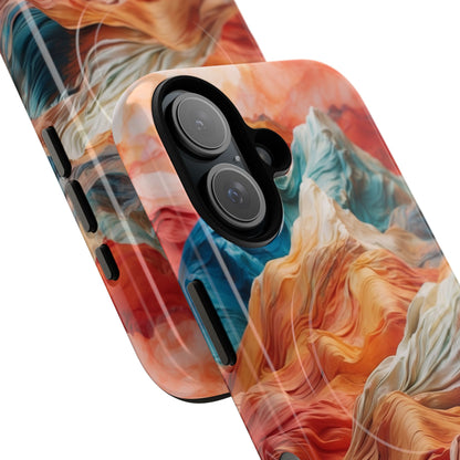 Fabric Peaks Cream iPhone 16 Case - Tough+