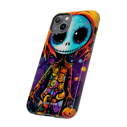 Blue Skull Swirl iPhone 14 Plus Case - Tough