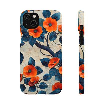 Orange Blossoms Mosaic Harmony iPhone 14 - Slim Phone Case