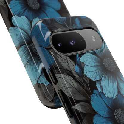 Blue Petal Radiance Google Pixel 9 Case - Tough