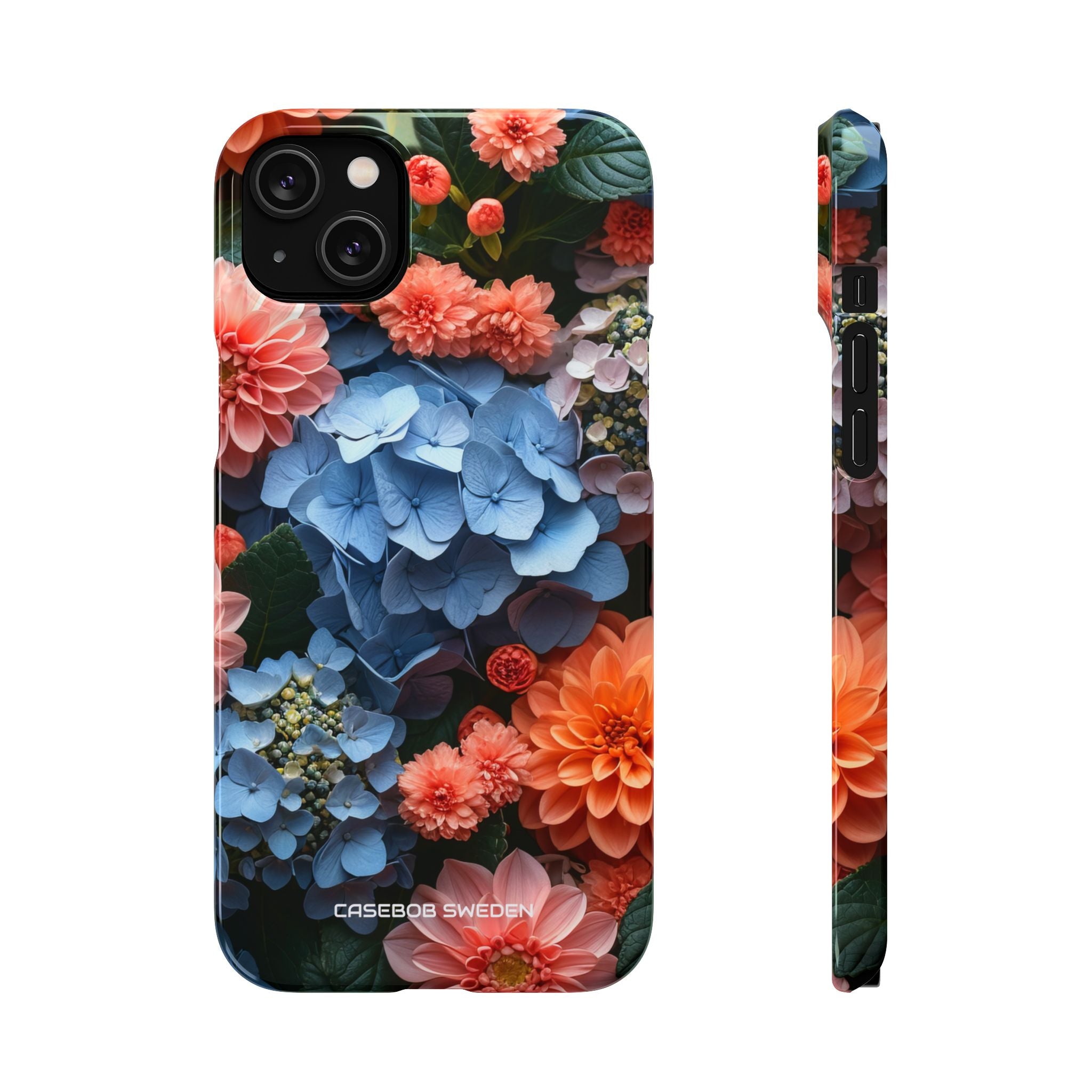 Blue Floral Bliss - Slim iPhone 14 Phone Case