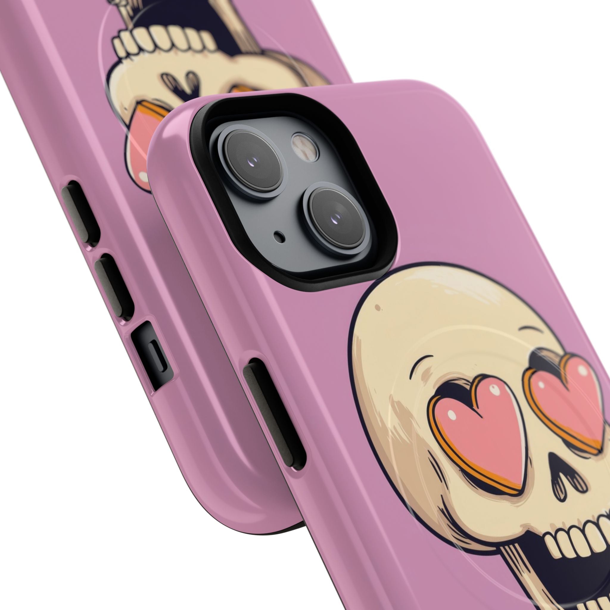 Heart Eyed Skull iPhone 14 Case - Tough+