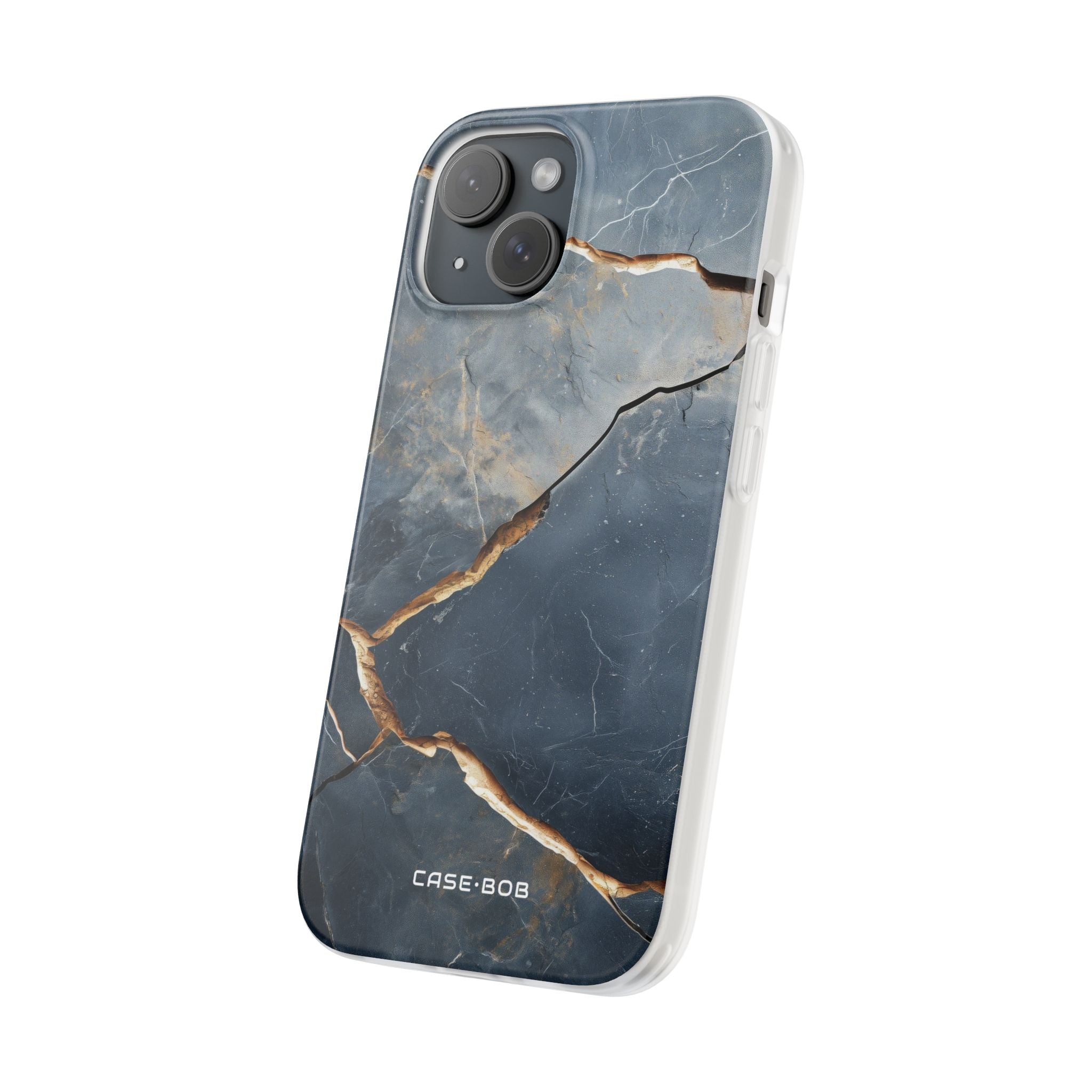 Jagged Vein Navy iPhone 15 Case - Soft